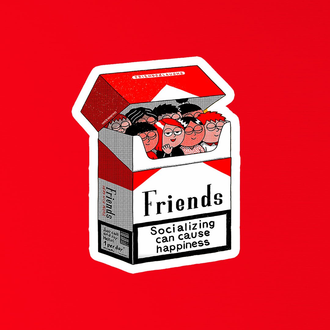 Friends Pack Cigarette Box Sticker - STICKER LOK