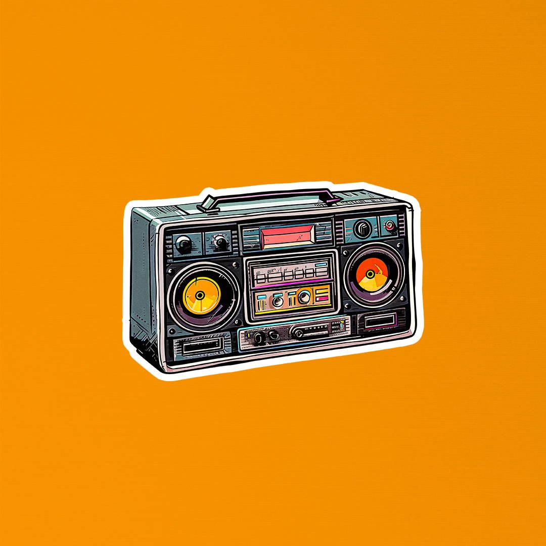 Boom Box 90s Music Sticker - STICKER LOK