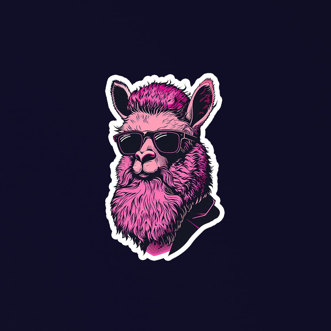 Cool Purple Llama Head Sticker - STICKER LOK