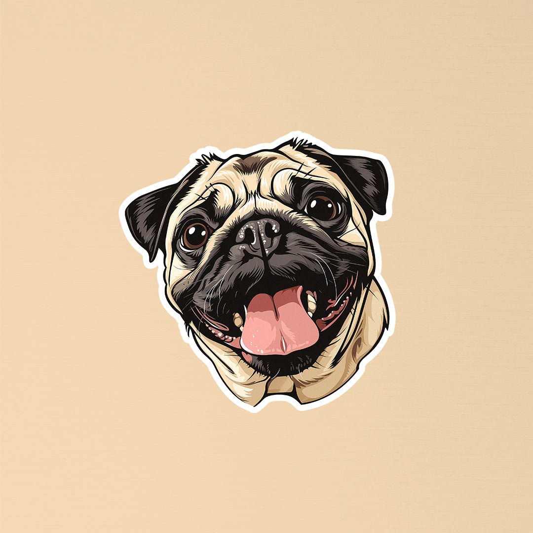 Cute Smiling Pug Sticker - STICKER LOK