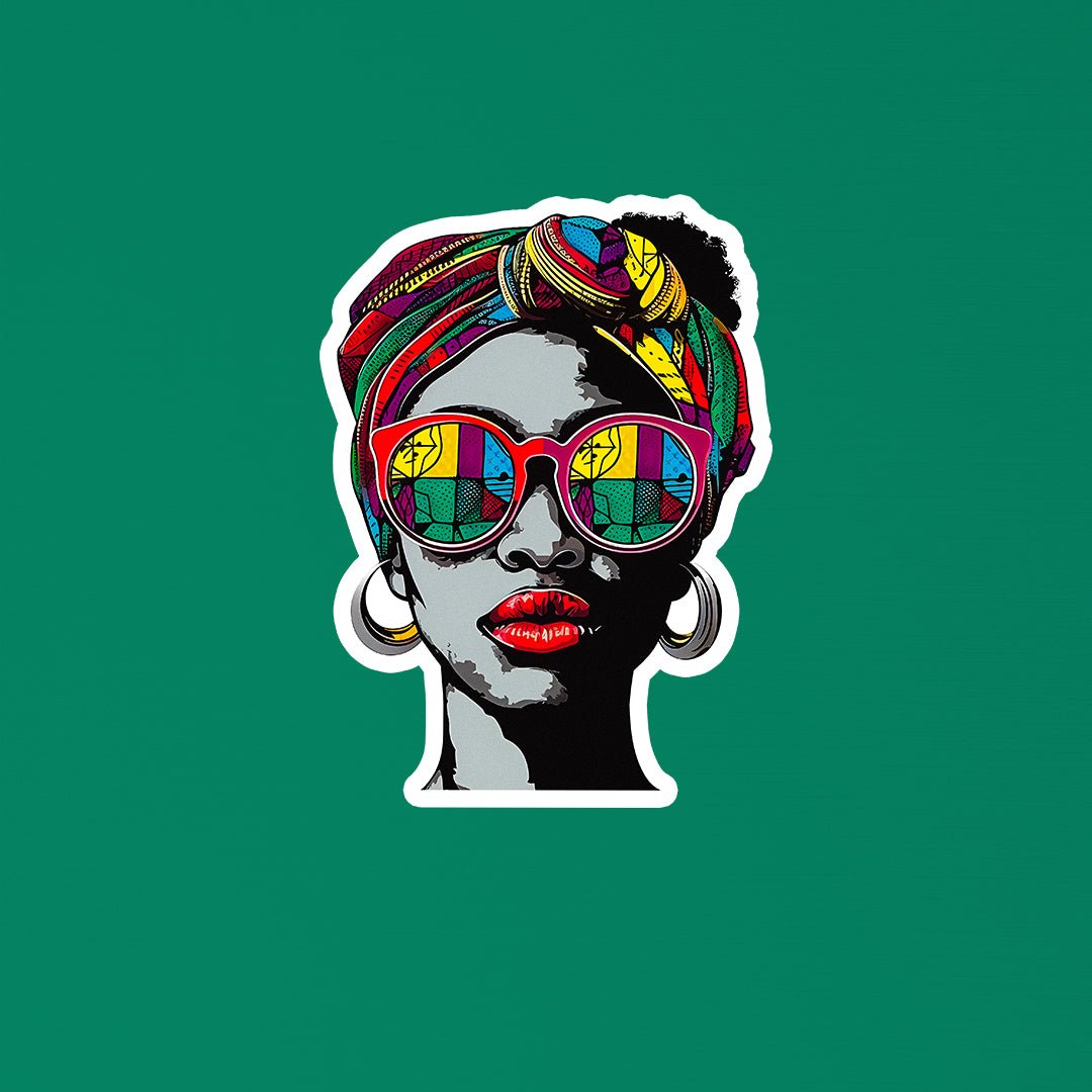 Funky Woman with Sunglasses Sticker - STICKER LOK
