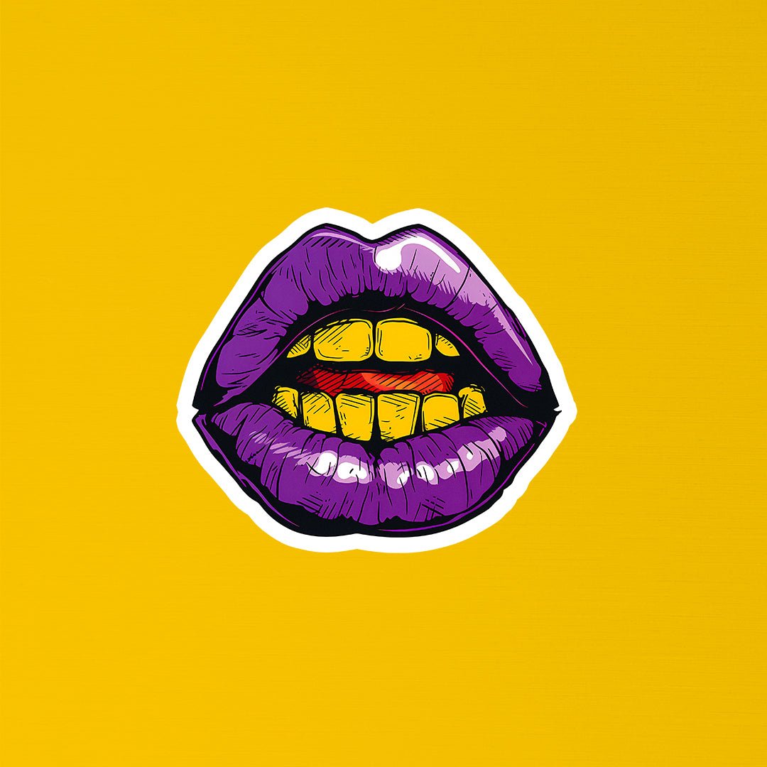 Glossy Purple Lips Sticker - STICKER LOK