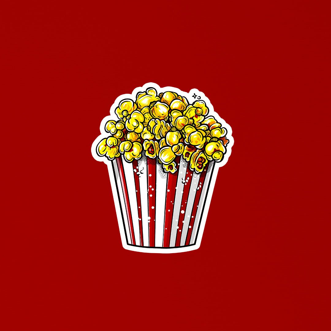 Popcorn Bucket Movie Snack Sticker - STICKER LOK