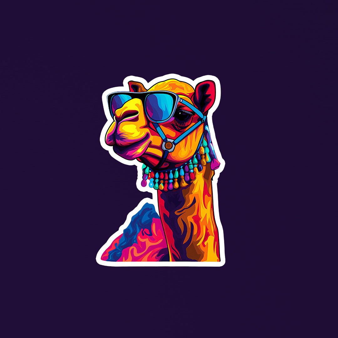 Rainbow Camel Abstract Art Sticker - STICKER LOK