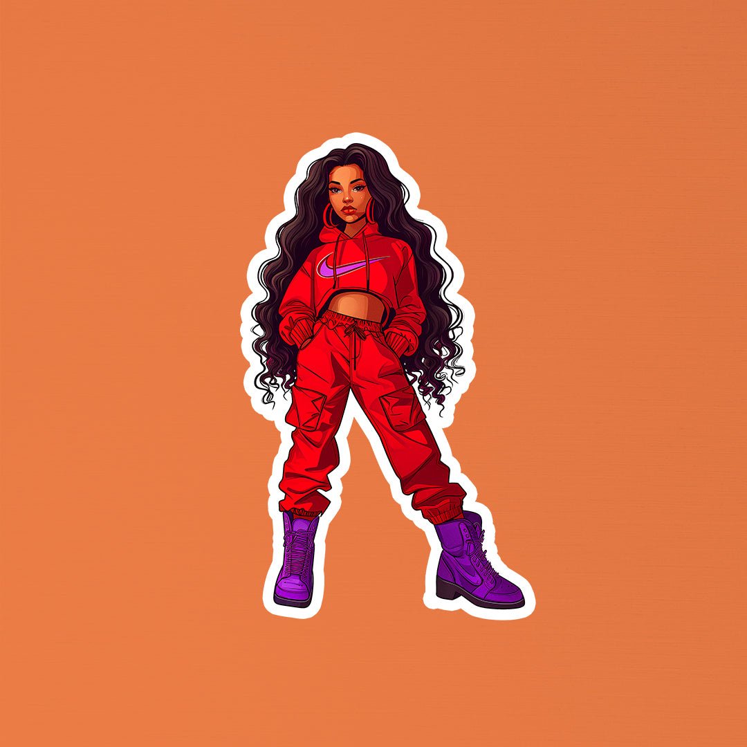 Retro Diva in Red Sticker - STICKER LOK