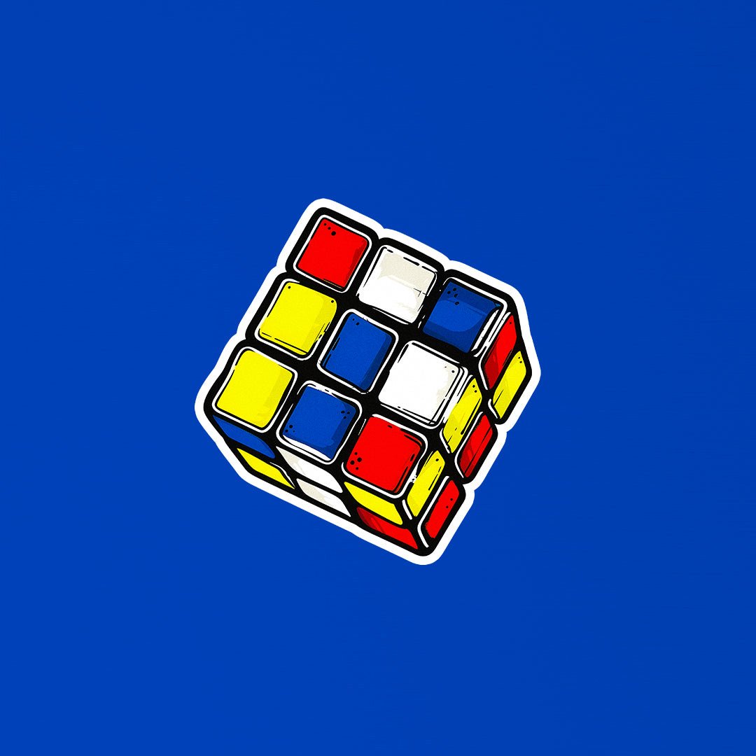 Rubik's Cube Retro Sticker - STICKER LOK