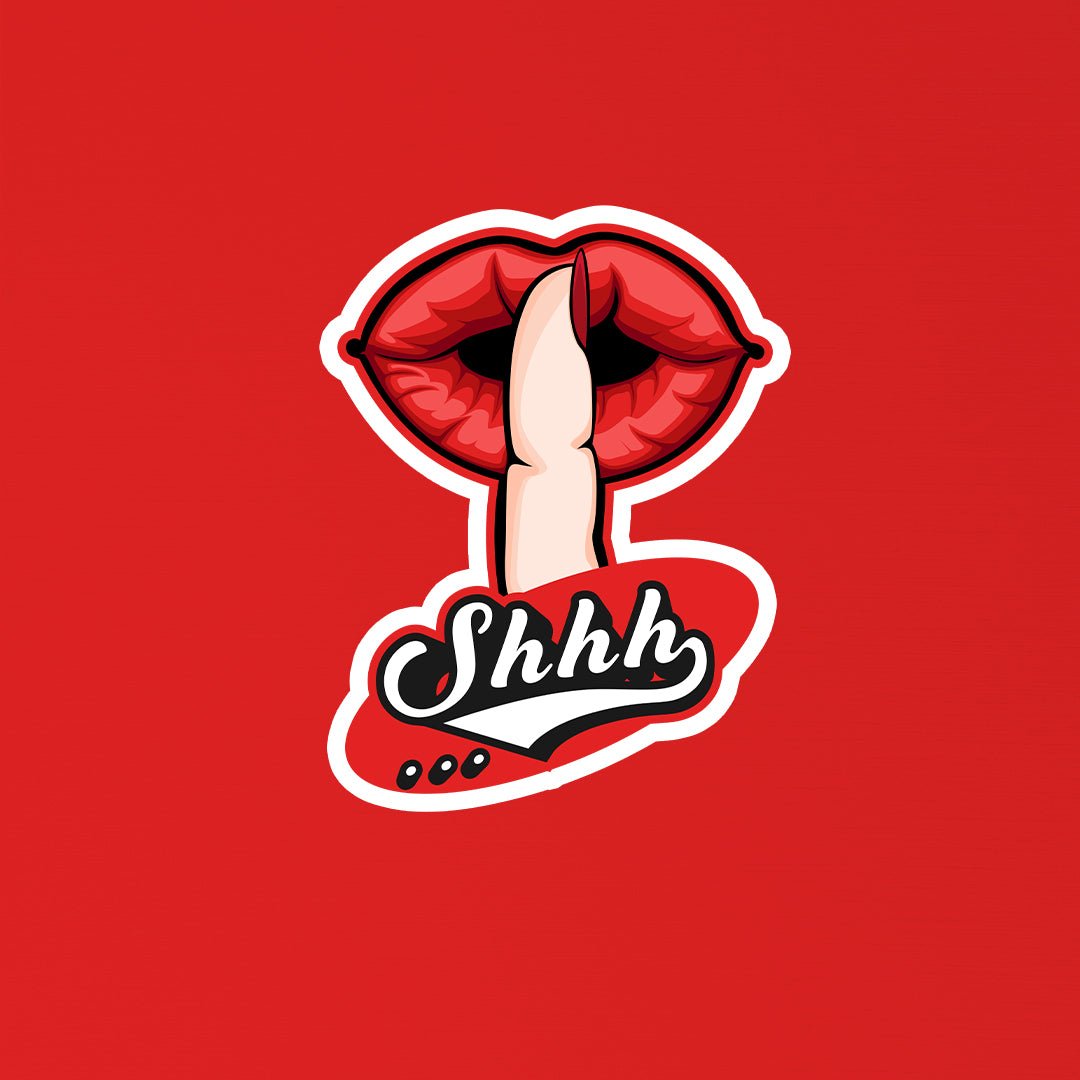 Shhh Lips Red Aesthetic Sticker - STICKER LOK