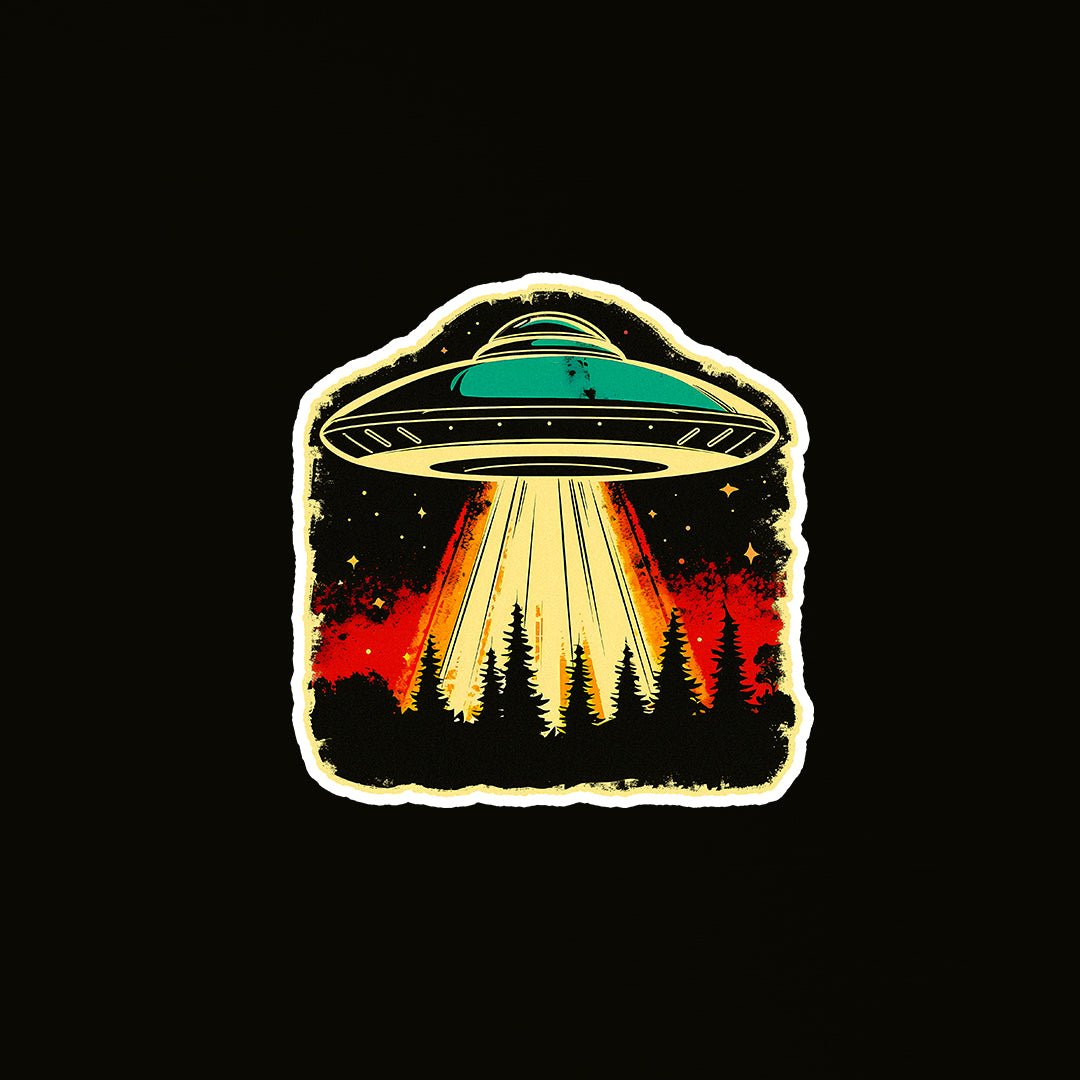 UFO Alien Beam Abduction Sticker - STICKER LOK